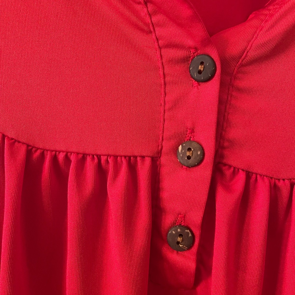 Womens Short sleeve red thin button front top size 3XL pre-owned - Picture 11 of 11